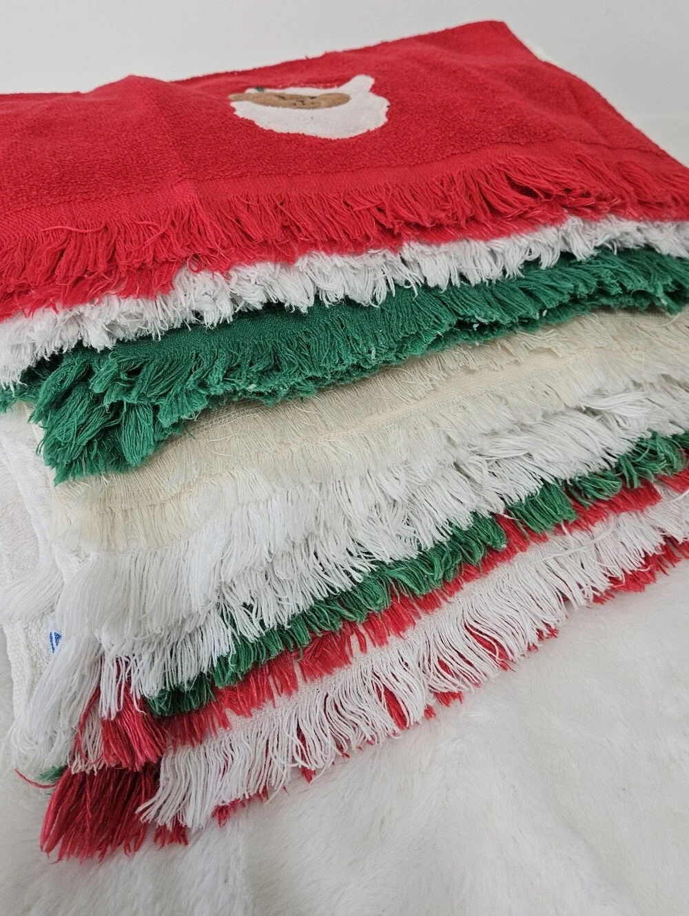 16 Christmas Themed Small Kitchen Bathroom Hand Towels with Various Embroidered